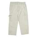 LANZANS Mens Cotton Blend Beige Relaxed Cargo Trousers W34 L23 Drawstring