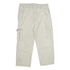 LANZANS Mens Cotton Blend Beige Relaxed Cargo Trousers W34 L23 Drawstring