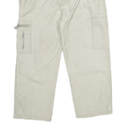 LANZANS Mens Cotton Blend Beige Relaxed Cargo Trousers W34 L23 Drawstring