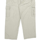 LANZANS Mens Cotton Blend Beige Relaxed Cargo Trousers W34 L23 Drawstring