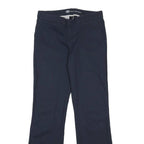 DICKIES Womens Cotton Blend Navy Regular Fit Bootcut Trousers W32 L36