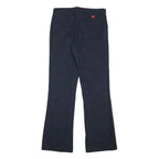 DICKIES Womens Cotton Blend Navy Regular Fit Bootcut Trousers W32 L36
