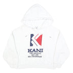 KARL KANI Womens White Red & Navy Pullover Hoodie S Logo Embroidered