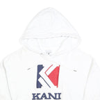 KARL KANI Womens White Red & Navy Pullover Hoodie S Logo Embroidered