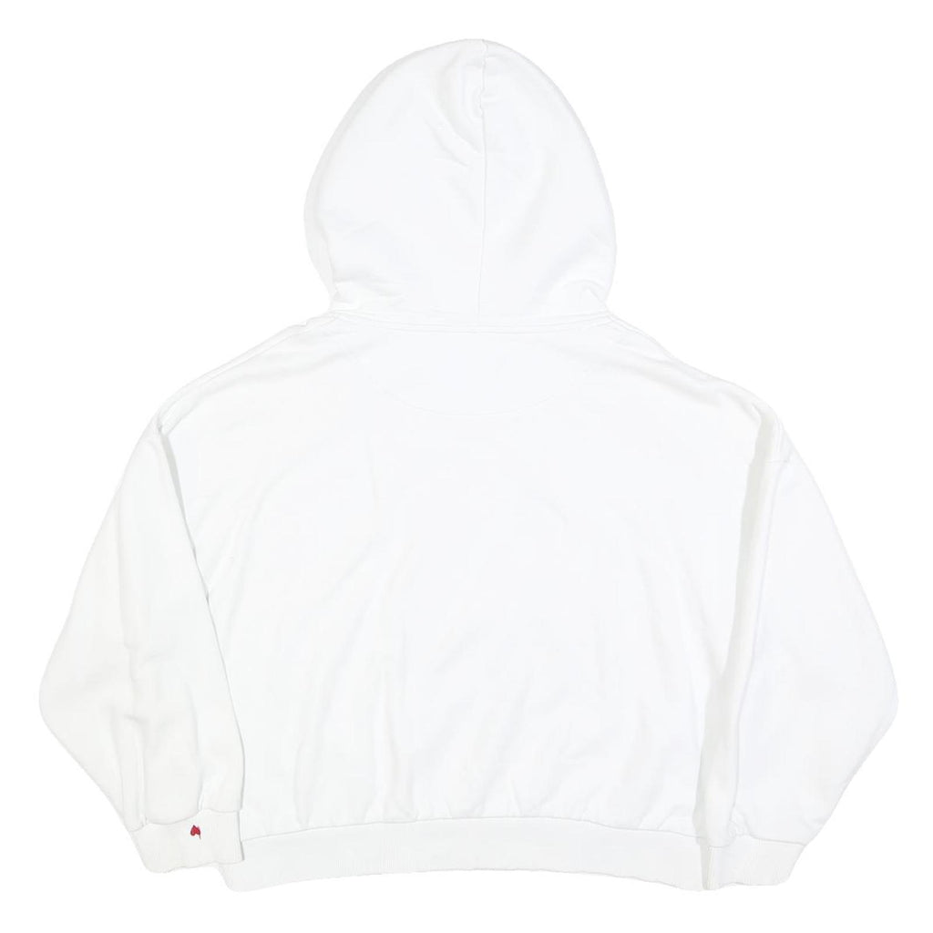 KARL KANI Womens White Red & Navy Pullover Hoodie S Logo Embroidered