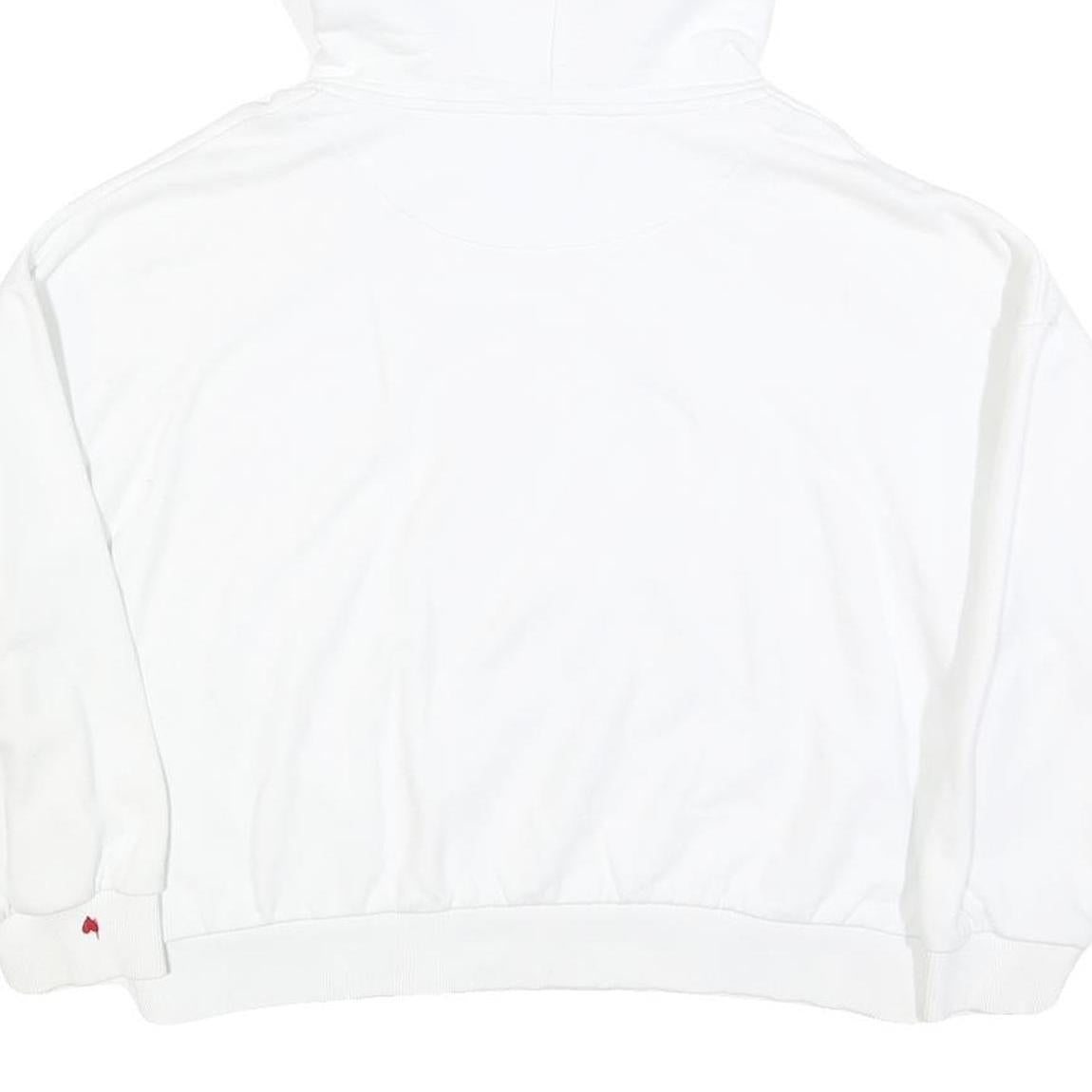 KARL KANI Womens White Red & Navy Pullover Hoodie S Logo Embroidered