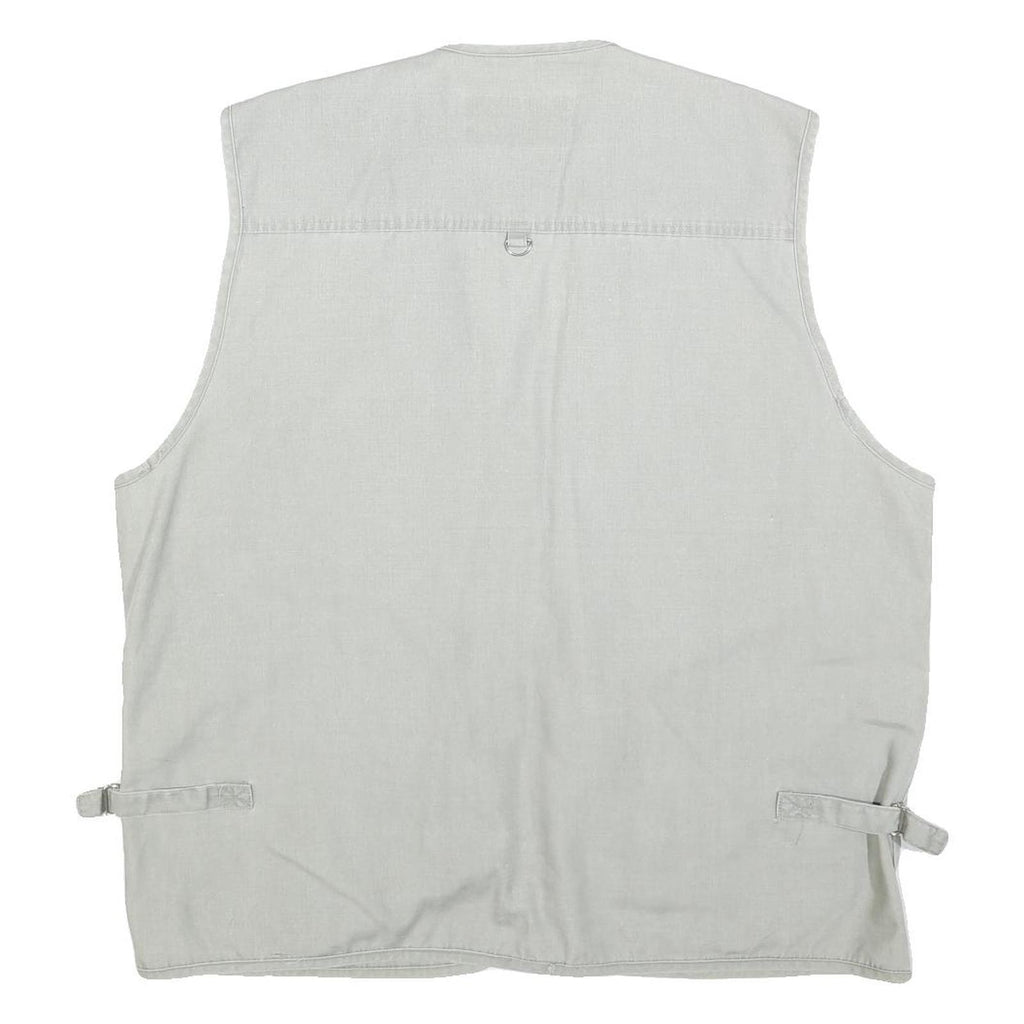 OKYES Mens Grey Cotton Blend Utility Jacket XL Pocket Zip Front Casual Style