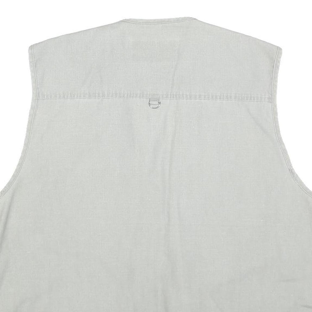 OKYES Mens Grey Cotton Blend Utility Jacket XL Pocket Zip Front Casual Style