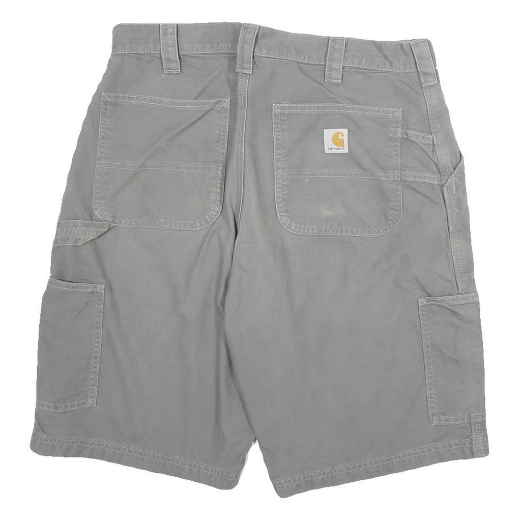 CARHARTT Mens Shorts Grey Casual Cargo Cotton Blend XL W34 Workwear