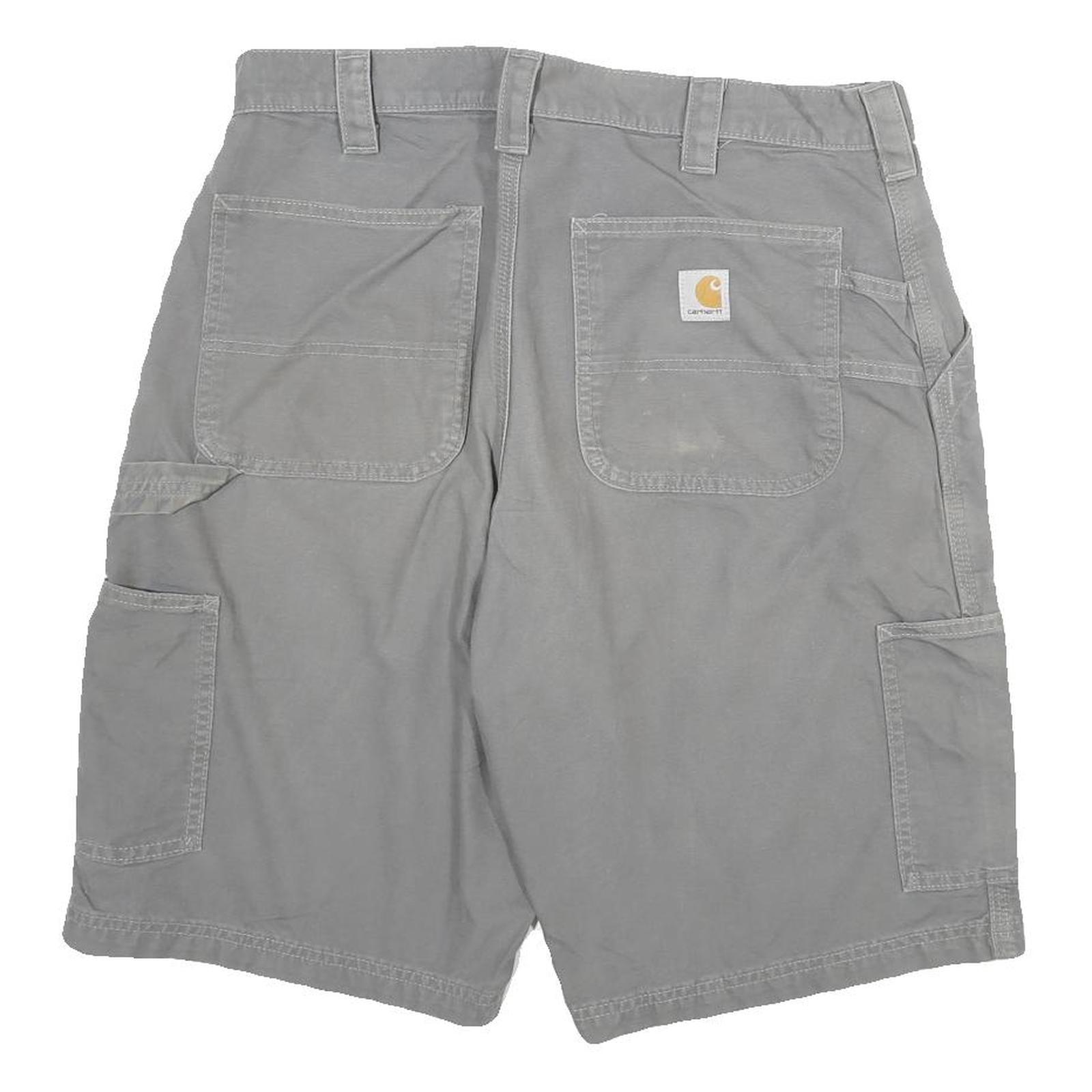 CARHARTT Mens Shorts Grey Casual Cargo Cotton Blend XL W34 Workwear