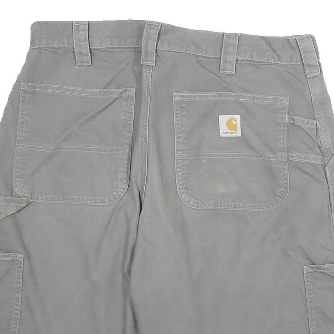 CARHARTT Mens Shorts Grey Casual Cargo Cotton Blend XL W34 Workwear