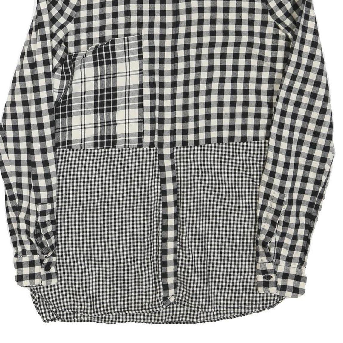 ZARA Womens Black & White Check Printed Shirt Long Sleeve Collared XS