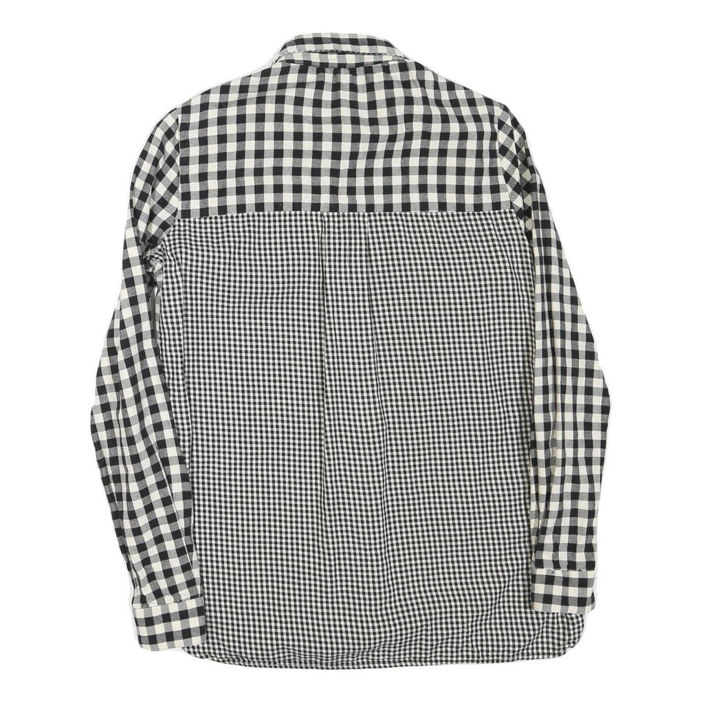 ZARA Womens Black & White Check Printed Shirt Long Sleeve Collared XS