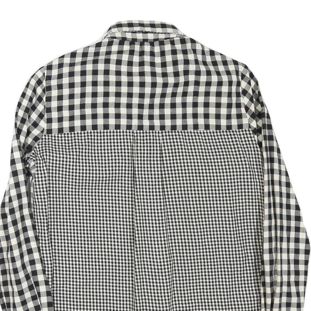 ZARA Womens Black & White Check Printed Shirt Long Sleeve Collared XS