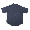 NAUTICA Mens Blue Cotton Blend Short Sleeve Shirt L Casual Button Down