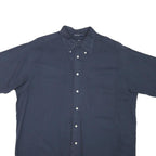 NAUTICA Mens Blue Cotton Blend Short Sleeve Shirt L Casual Button Down