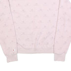CHAMPION Womens Pink Crew Neck Sweatshirt S Cotton Blend Pullover Logo Print