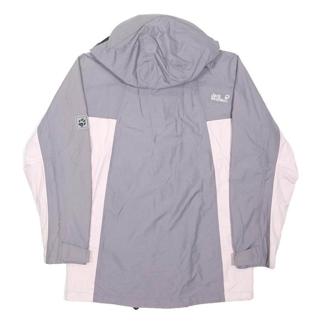 JACK WOLFSKIN Womens Grey & Pale Pink Outdoor Jacket UK 8 Polyamide Hooded Zip