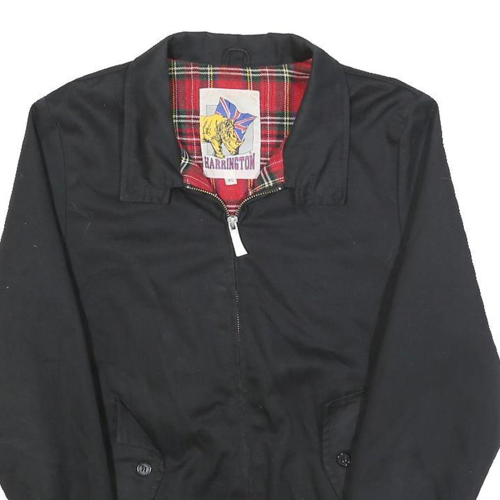 HARRINGTON Mens Black Classic Jacket XS Cotton Blend Zip Plain Casual Outerwear