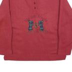 CRAFT BAY Womens Red Button Neck L Sweatshirt Cotton Blend Casual Pullover