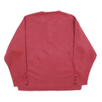 CRAFT BAY Womens Red Button Neck L Sweatshirt Cotton Blend Casual Pullover