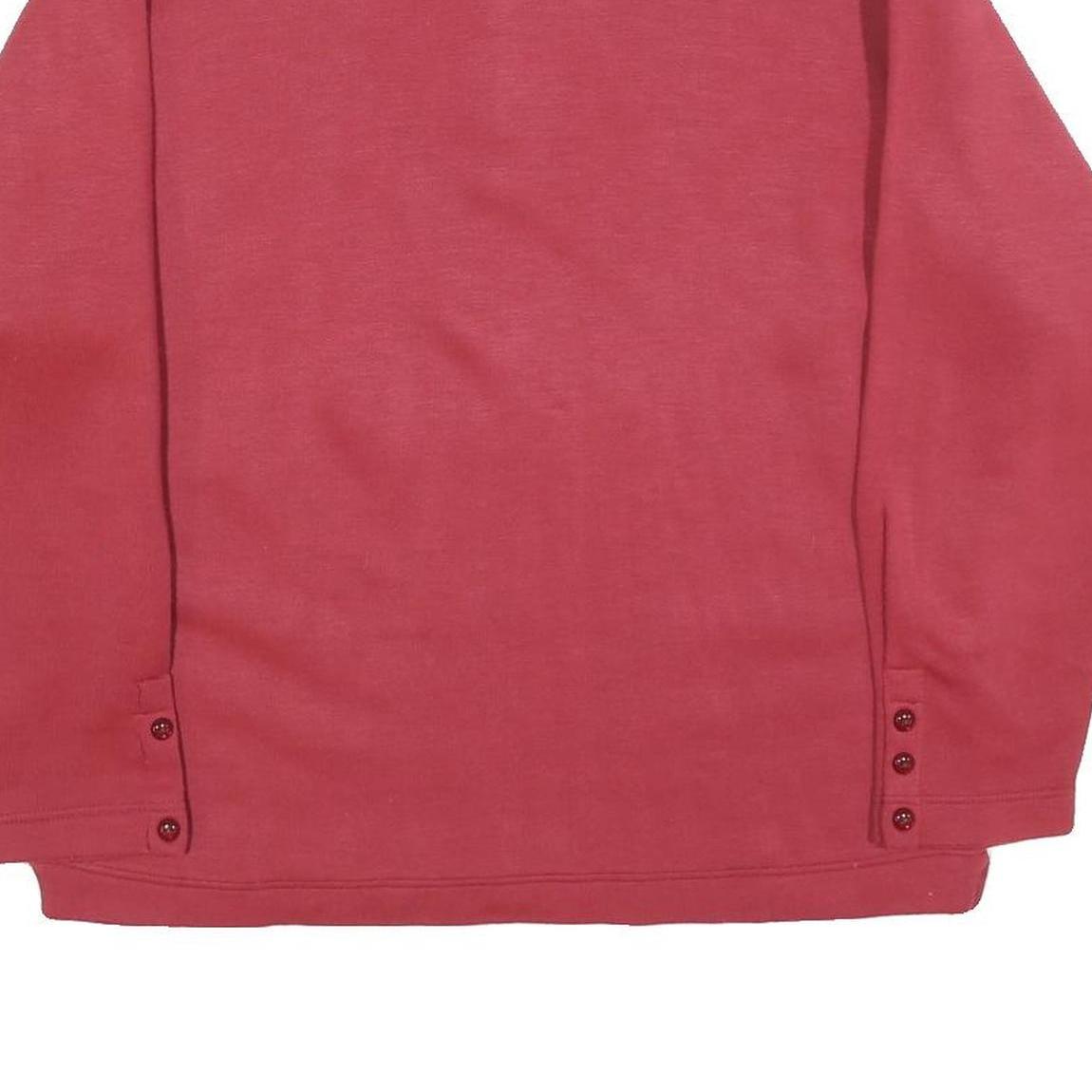 CRAFT BAY Womens Red Button Neck L Sweatshirt Cotton Blend Casual Pullover