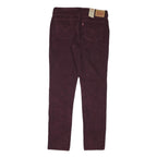 LEVI'S Womens Slim Slim Burgundy Cotton Blend Trousers W30 L32 Zip Stylish