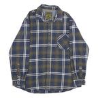 ANCHORAGE Mens Blue & Olive Check Shirt XL Long Sleeve Cotton Casual