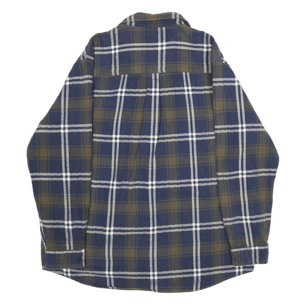 ANCHORAGE Mens Blue & Olive Check Shirt XL Long Sleeve Cotton Casual