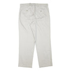 DOCKERS Mens Cotton Blend Beige Regular Straight Trousers W36 L30 Classic Zip