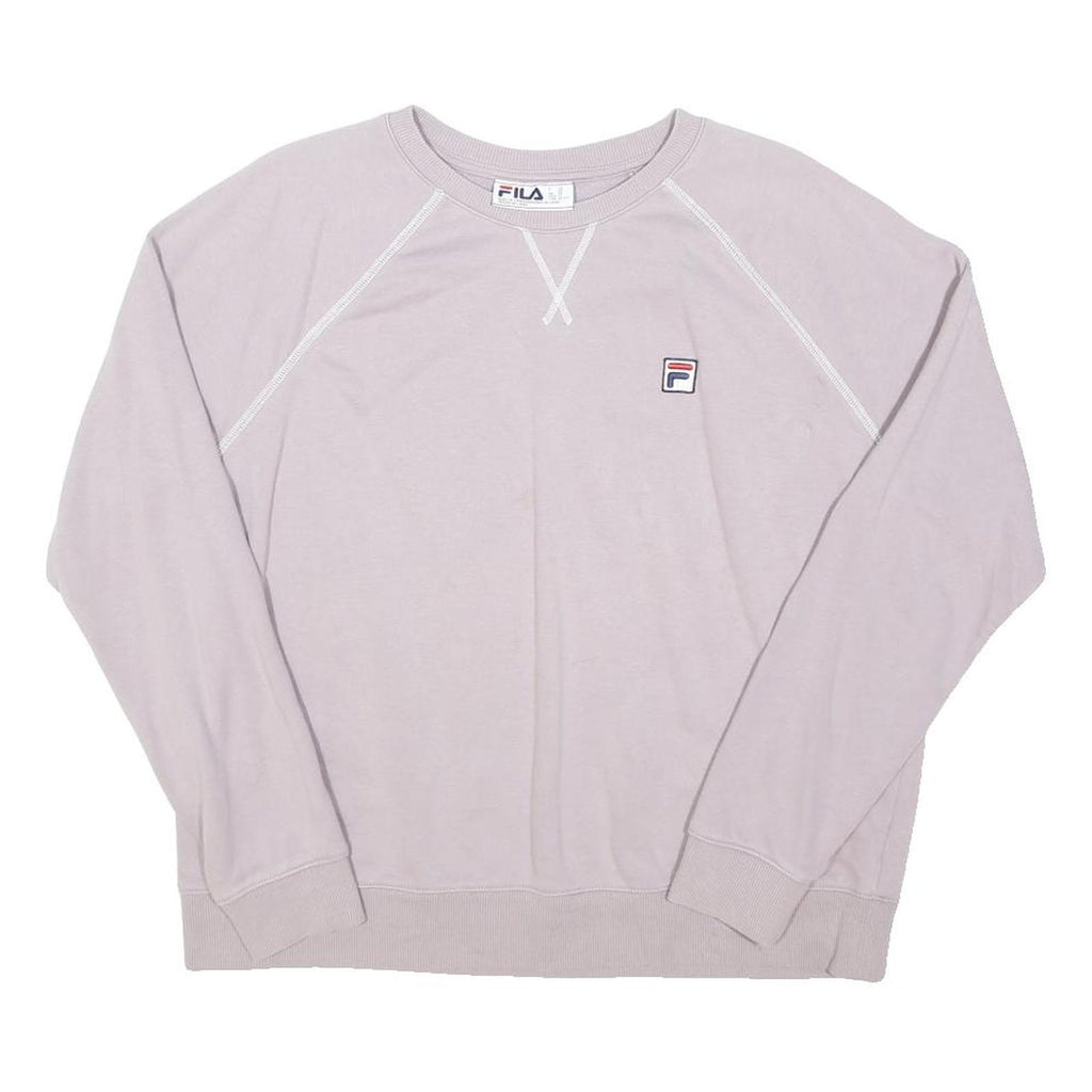 FILA Womens Lilac Sweatshirt XL Crew Neck Cotton Blend Casual Pullover