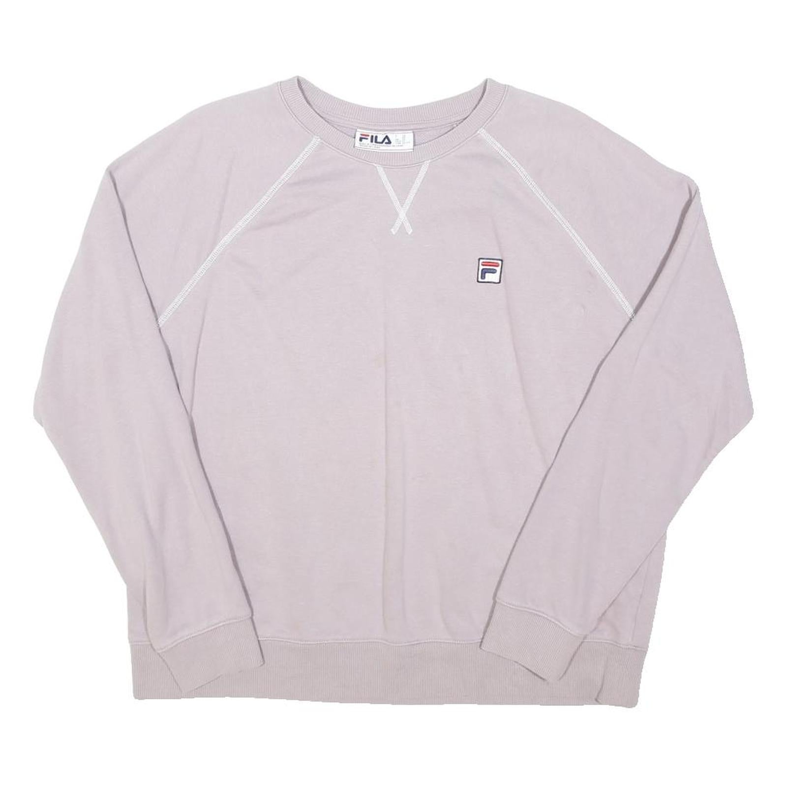 FILA Womens Lilac Sweatshirt XL Crew Neck Cotton Blend Casual Pullover