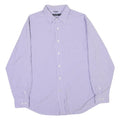 NAUTICA Mens Purple & White Check Shirt L Cotton Blend Casual Classic Fit