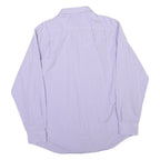 NAUTICA Mens Purple & White Check Shirt L Cotton Blend Casual Classic Fit