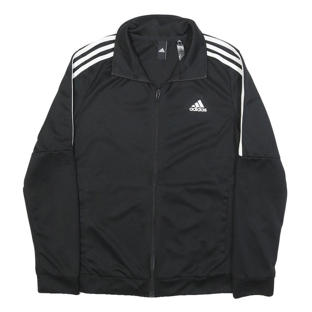 ADIDAS Womens Black & White Slim Fit Jacket UK 12 Polyester Zip Sportswear