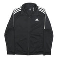 ADIDAS Womens Black & White Slim Fit Jacket UK 12 Polyester Zip Sportswear