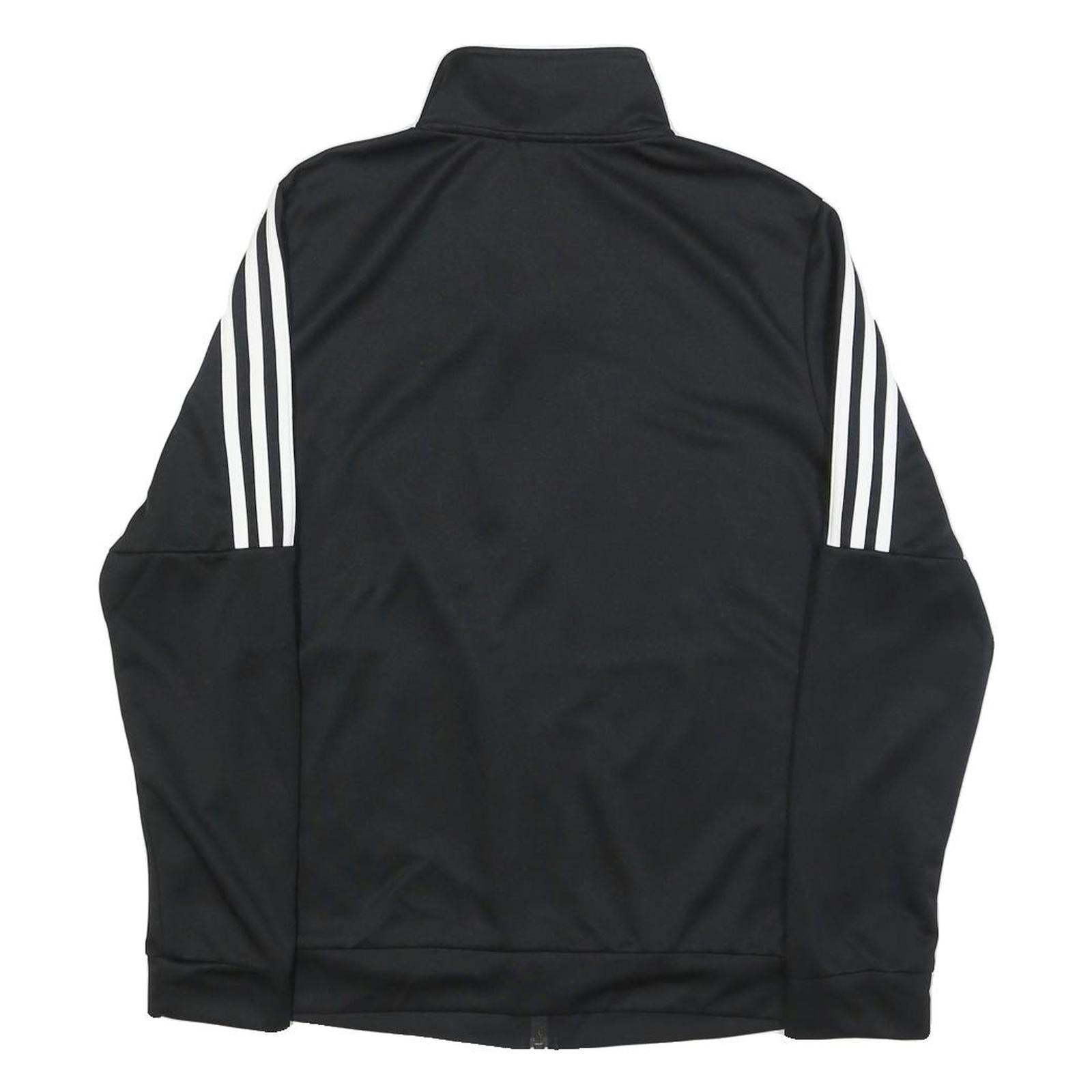ADIDAS Womens Black & White Slim Fit Jacket UK 12 Polyester Zip Sportswear