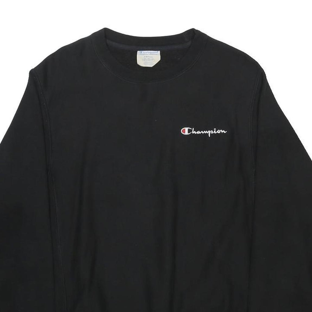 CHAMPION REVERSE WEAVE Mens Black Cotton Blend Crew Neck Sweatshirt S Classic