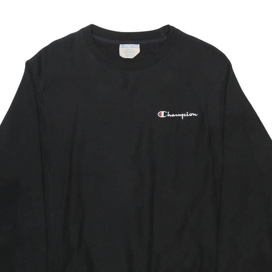 CHAMPION REVERSE WEAVE Mens Black Cotton Blend Crew Neck Sweatshirt S Classic