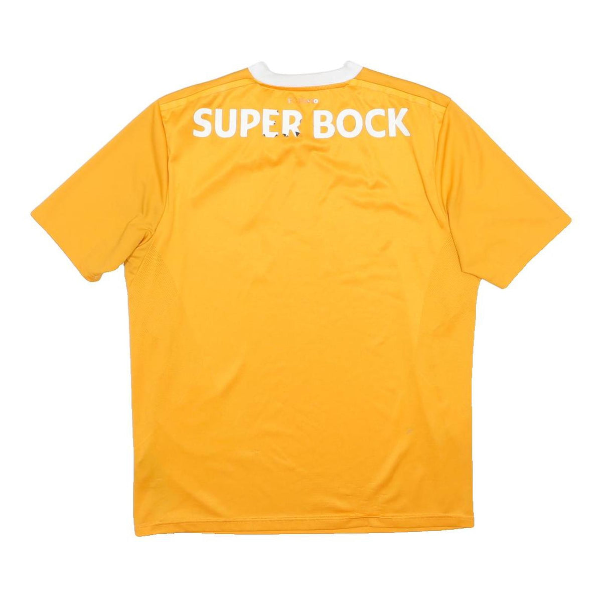 NEW BALANCE Mens Yellow Football T-Shirt L Short Sleeve V-Neck Sportswear