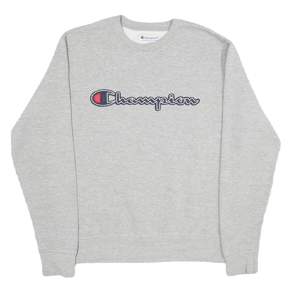 CHAMPION Mens Grey Crew Neck M Cotton Blend Pullover Sweatshirt