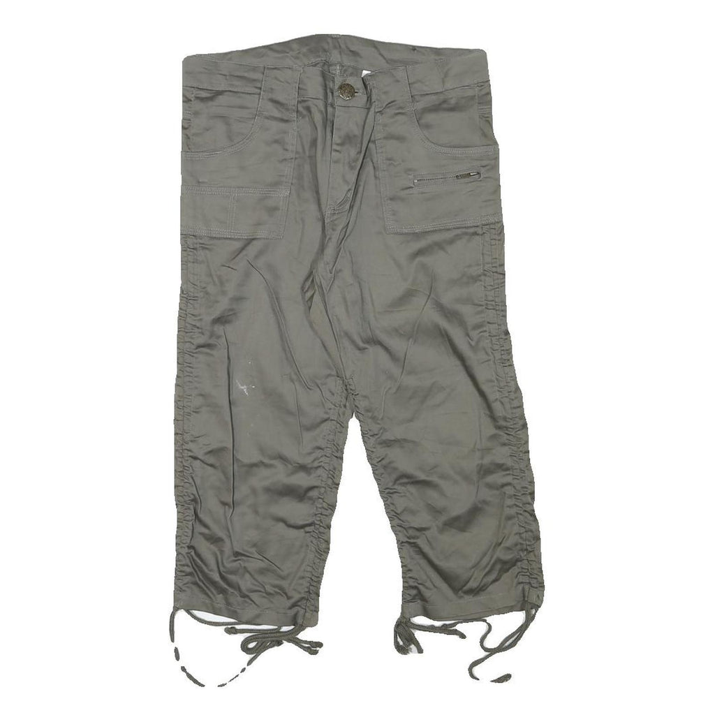 CREST Womens Shorts Grey Cargo Casual M W28 Cotton Blend Drawstring