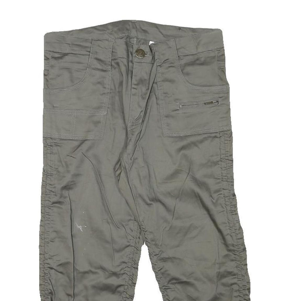 CREST Womens Shorts Grey Cargo Casual M W28 Cotton Blend Drawstring