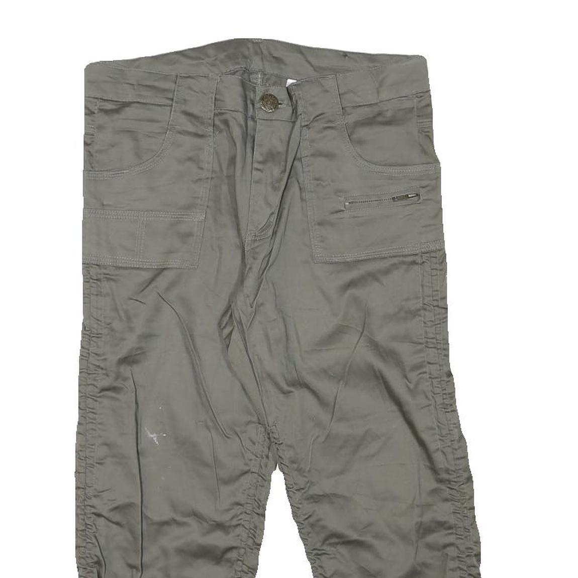 CREST Womens Shorts Grey Cargo Casual M W28 Cotton Blend Drawstring