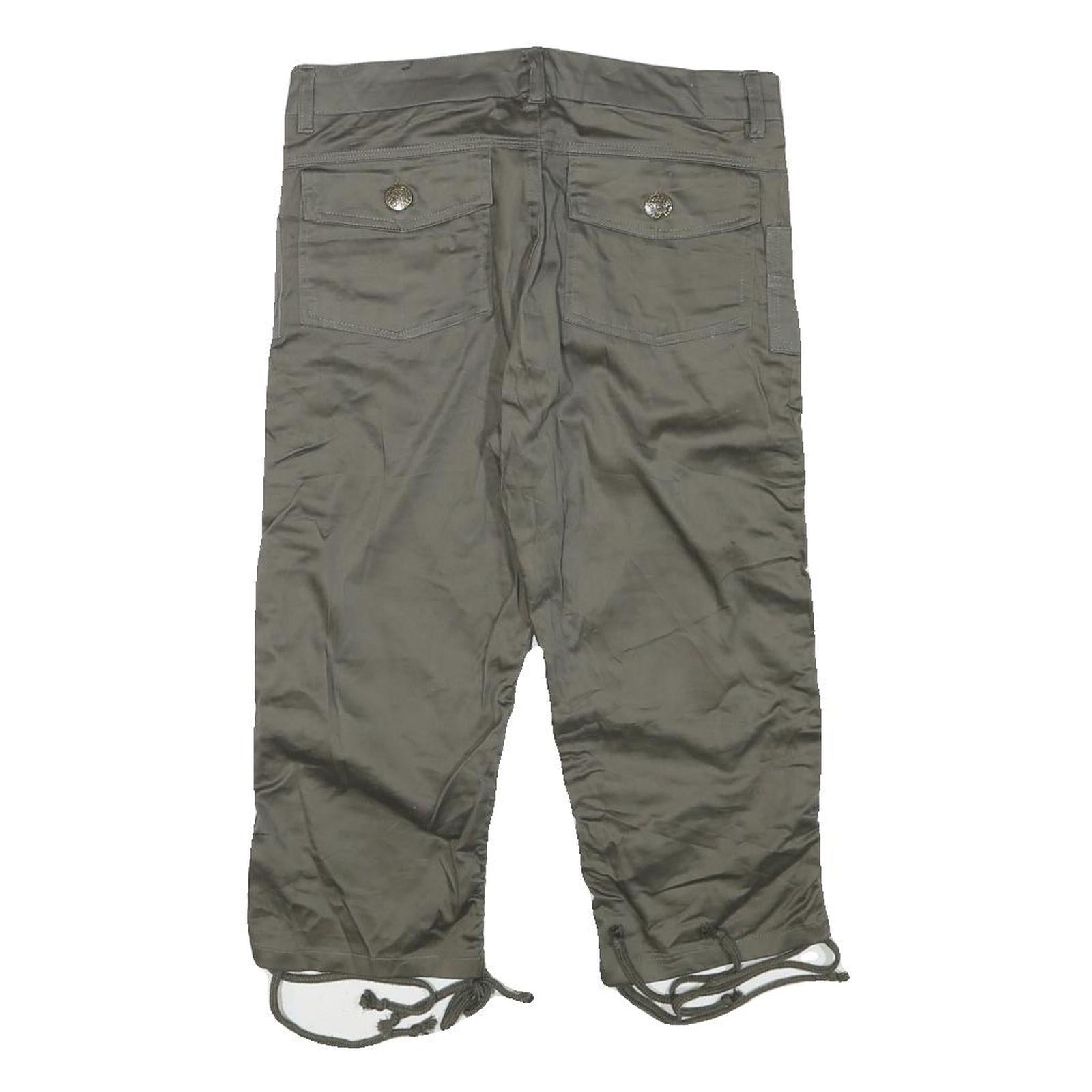 CREST Womens Shorts Grey Cargo Casual M W28 Cotton Blend Drawstring