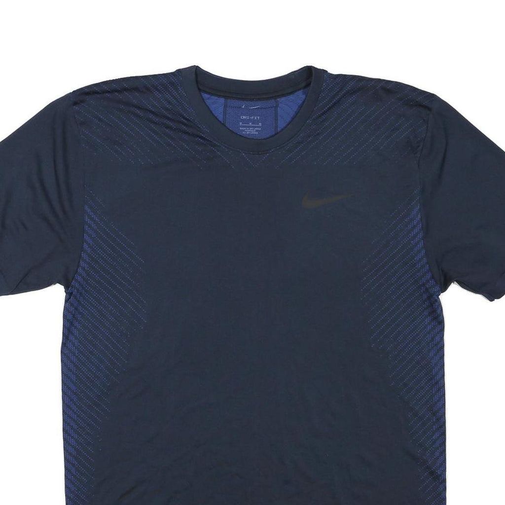 NIKE Mens Blue & Navy Graphic T-Shirt M Short Sleeve Crew Neck Sports Activewear