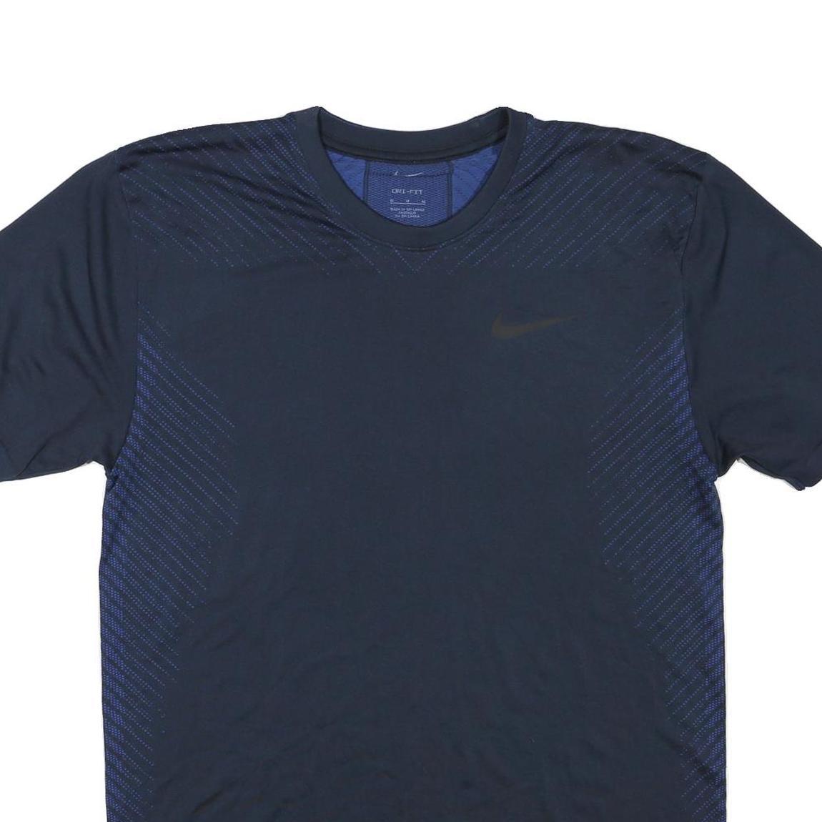NIKE Mens Blue & Navy Graphic T-Shirt M Short Sleeve Crew Neck Sports Activewear