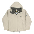 JACK WOLFSKIN Womens Beige Outdoor Jacket L Polyester Windbreaker Zip Hooded