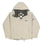 JACK WOLFSKIN Womens Beige Outdoor Jacket L Polyester Windbreaker Zip Hooded