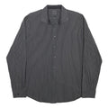 CALVIN KLEIN Mens Black & White Pinstripe Shirt XL Cotton Long Sleeve Formal
